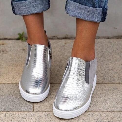 2021 New Winter Women Ankle Boots Low-Heels Round Toe Ladies Boots Casual Zipper Shiny Crystal Warm Booties Females Shoes