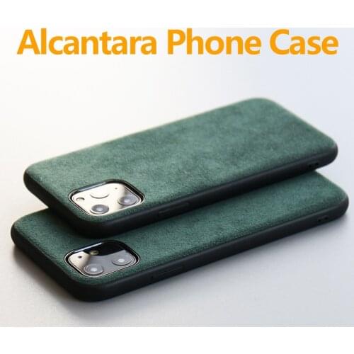 Italian Alcantara Phone Back Case for iPhone 12 Pro Max 11 X XR XS Max SE 2020 Luxury Artificial Business Leather Winter Cover