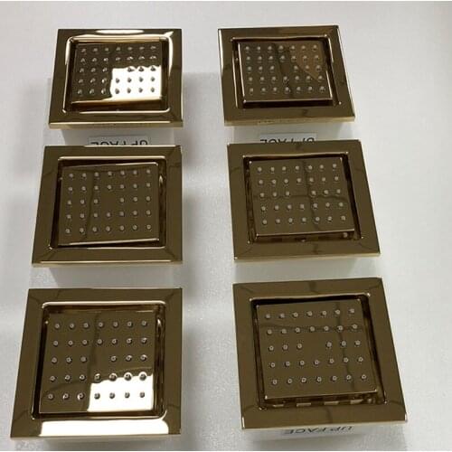 Saving Water Big Jet Gold Shower Body Massage Faucet Jets Rainfall Brass Showerhead Jetting Bathroom Decoration Aaccessories