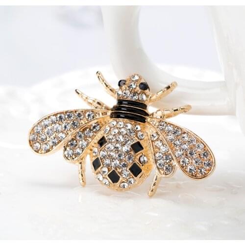 Famous Brand Design Insect Brooch Women Delicate Little Bee Brooches Crystal Rhinestone Pin Brooch Jewelry Gifts For Girl