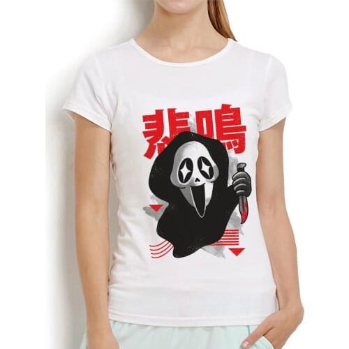 Kawaii style Scream ghost cool t shirt women summer new casual short sleeve tshirt femme kawaii streetwear t-shirt