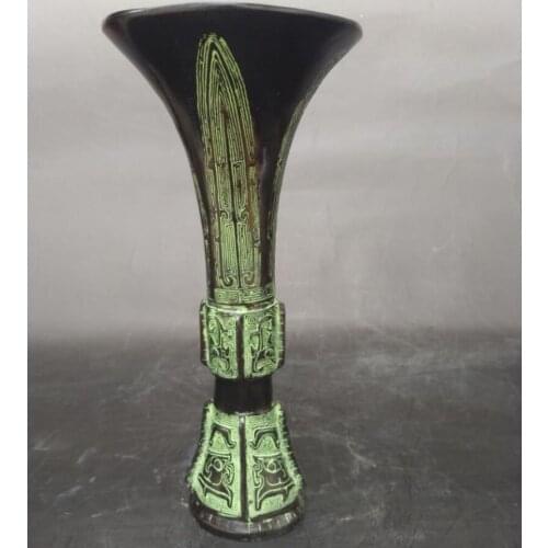 China bronze Wide caliber vase crafts statue