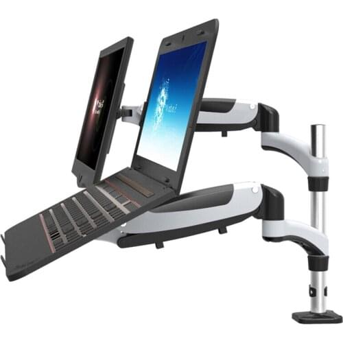 LCD Monitor Arm with Laptop Notebook Adjustable height dual Monitor Mount Stand