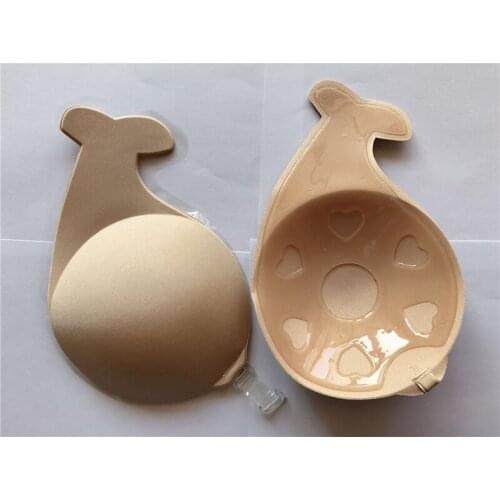 Sticky Strapless Bra, Stick on Bra, Invisible Backless Bra Reusable Adhesive Push Up Bra with Clip for Women