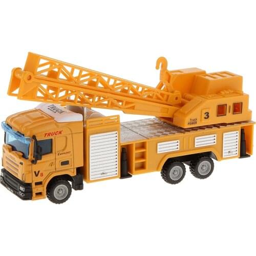 MagiDeal 1Pc 1:64 Diecast Crane Lifter Truck Model Vehicle Car Toys for Railway Railroad Model Building Boys Birthday Xmas Gift