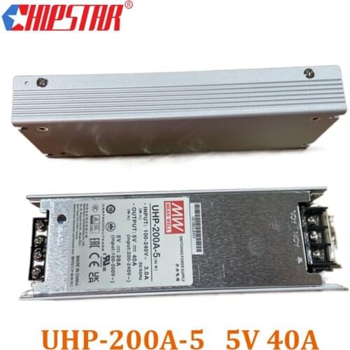 Mean Well UHP-200A-5 Slim And Light Weight 5V 40A 200W Power Supply For LED Billboard Screen