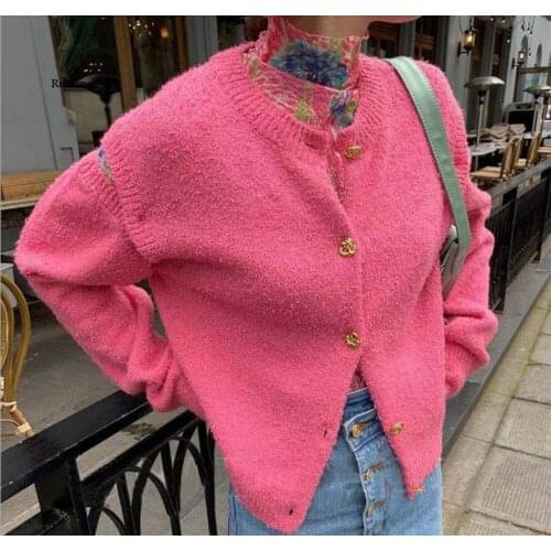 Fashion Knitting Cardigan Short Thin Coat Spring And Summer New Women Long-Sleeved Solid Color Sweater Cardigans Female Clothing