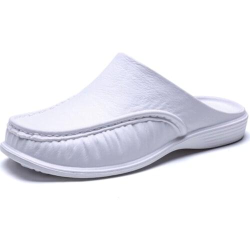 2021 Summer New Flat Slip on Soft Bottom Half Slippers Men Fashion Non-slip Slipper for Male Outdoor Chic Sandy Beach Men Sandal