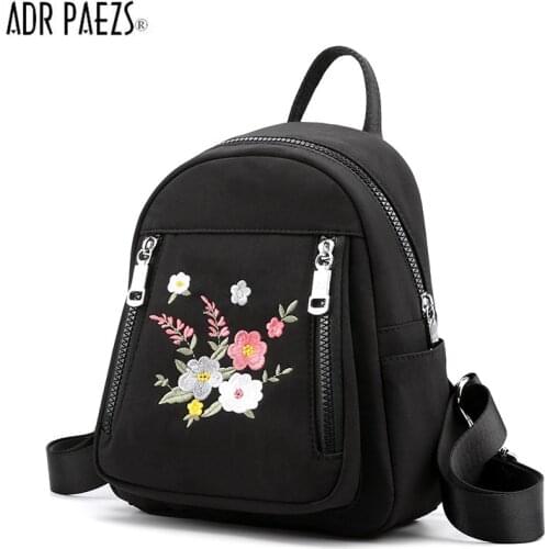Women Heart nylon Backpack lady School Bag Backpack Floral Embroidery Backpacks for Teenagers waterproof Travel Bags Mochilas