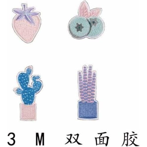 New High Quality Embroidery Self Adhesive Cactus Iron Plant Animal Flower Patch Clothes Hat Decorative Repair Sewing Decals DIY