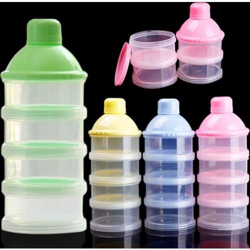 Newly Portable Baby Infant Feeding Milk Powder &Food Bottle Container 3 Cells Grid Box Random Color