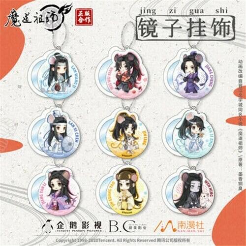 New Anime Grandmaster of Demonic Cultivation Wuxian Wangji Small Mirror Keychain Original Cosplay Gifts