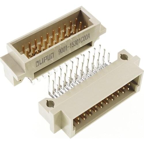 5pcs DIN 41612 Connector 3 Rows 30 Pin Din Plug Header Male Pins Right Angle Through Hole 3x10 30 Pin Pitch 2.54mm