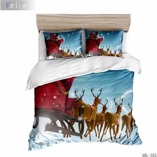 3D Christmas Bedding Set Single Cartoon Santa Duvet Cover Twin Quilt Cover Pillow Case Bed Linen Kids New Years Gift