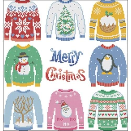 Christmas sweater patterns Counted Cross Stitch 11CT 14CT 18CT DIY Chinese Cross Stitch Kits Embroidery Needlework Sets