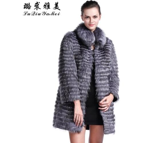 Russian Womens Fur Coats Natural Silver Fox Fur Newest 2021 Jackets Lined Warm Luxury Brand Real Fur Coat Vests Female