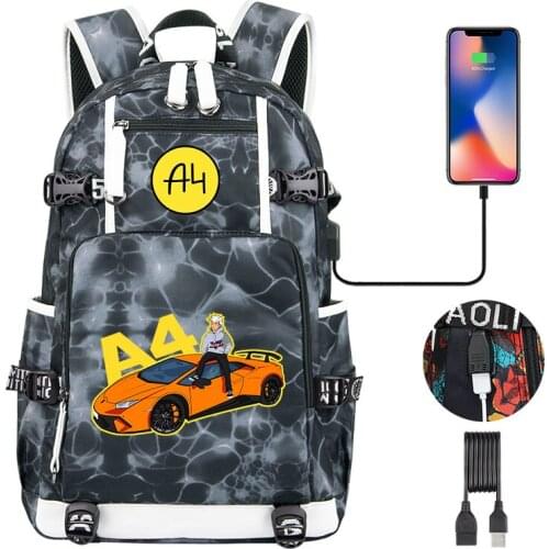 2021 New Cartoon а4 мерч рюкзак Childrens School Backpacks A4 Lamba Print Bay Girl Kids Book Bags USB Charging Men Travel Bag