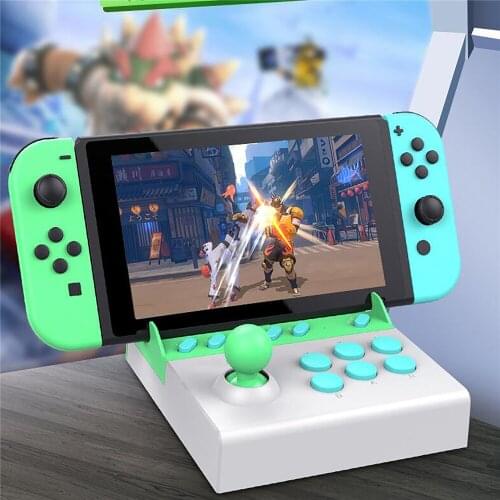 Single Rocker Control Games Joystick with 8 Tubro Action Buttons Adapter Arcade USB Game Handle for Nintend Switch