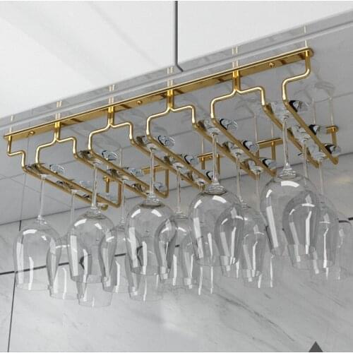 Wine Glass Rack Under Cabinet Stemware Bottle Goblet Inverted Holder Glasses Storage Hanger Metal Organizer Cup Rack