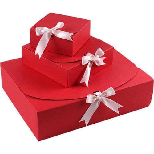 StoBag 5pcs Red/White/Kraft/Black Gift Box Event & Party Supplies Packaging Wedding Birthday Hnadmade Candy Chocolate