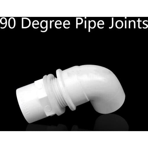 Heavy Duty Aquarium Elbow Bulkhead Connector 20 25 32mm PVC 90 Degree Pipe Joints Fish Tank Pond Outlet Drain Fitting 1 Pcs