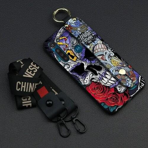 Shockproof Silicone Wrist Strap Phone Case For Moto G8 Power Wristband Cover New Arrival Lanyard Phone Holder Delicate Painted