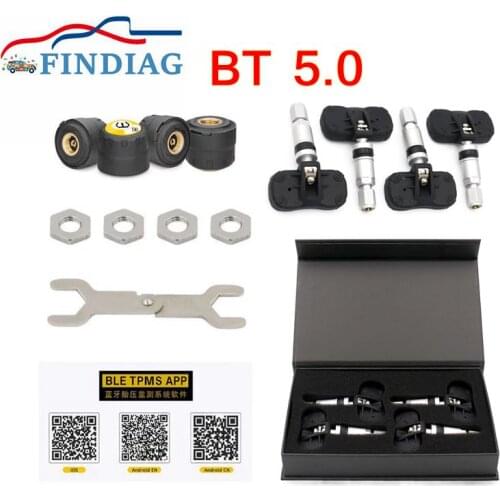 Universal Tool TPMS Bluetooth 4.0 5.0 Sensor Fast Accurate Monitoring System 4 Tire Pressure Sensor Support Android &IOS Phone
