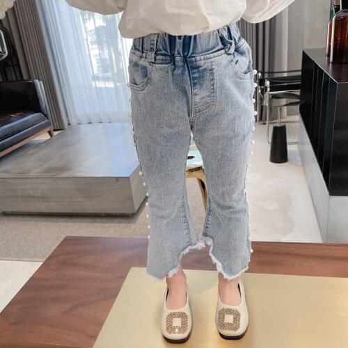 Spring Girls Jeans Baby Kids Jeans for Children Boot Cut Girls Leggings Denim Pants Toddler Pants Girls Kids Pants for Girl 2-8Y