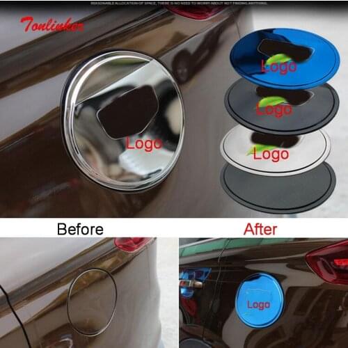 Tonlinker Exterior Tank Cover case sticker for Geely Atlas 2016-19 Car Styling 1 PCS ABS/Stainless steel Cover sticker