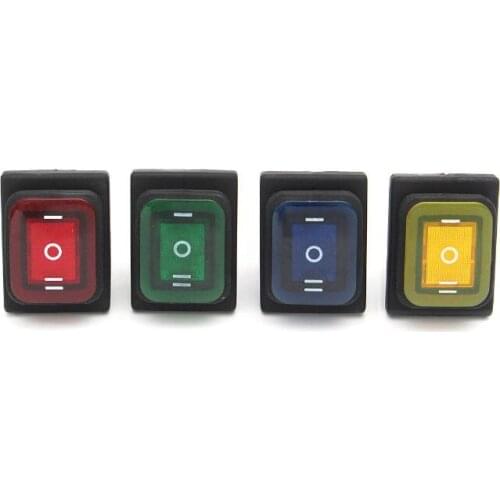 Waterproof 16A 250VAC / 20A 125VAC 16A LED Lignt Rocker Toggle Switch Momentary Car Boat On-off-On 6PIN