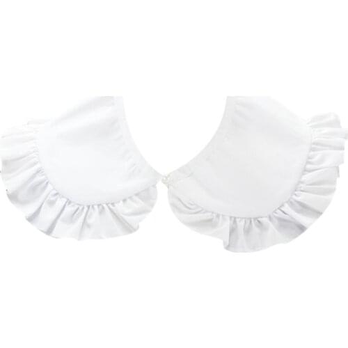 Japanese Womens Sweet Doll False Fake Collar Ruffles Trim Detachable Half Shirt High Quality and Brand New