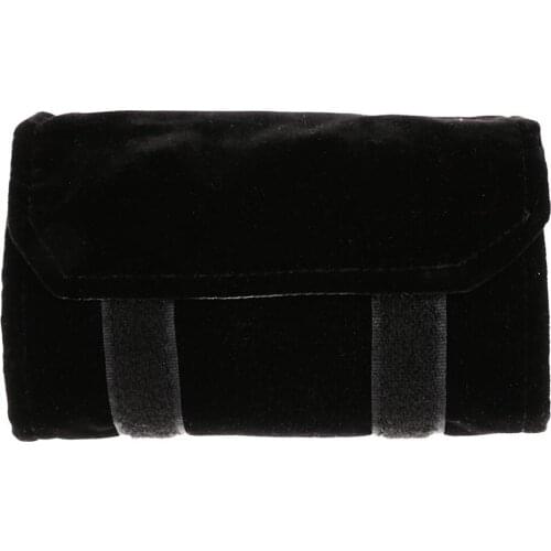 Jewelry roll Jewelry bag, made of flannel, for ring, for jewelry storage when traveling - Black, Gray, Small