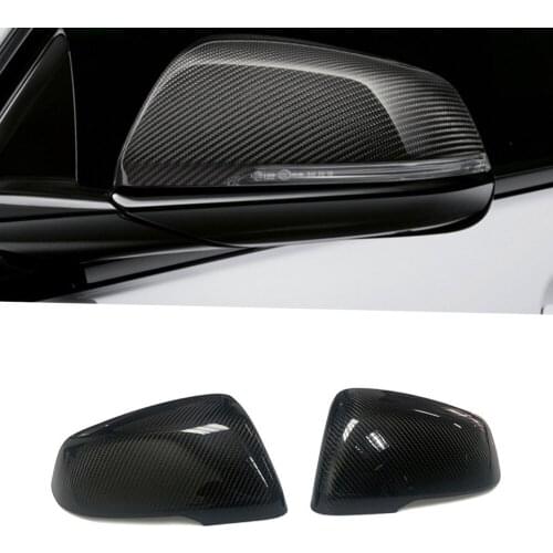 1Pair Carbon Fiber Front Side Door Mirror Cover Cap Trim Fit for Toyota GR Supra 2019 2020