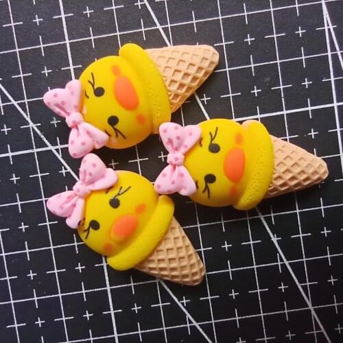 1pcs/lot resin flat back Simulation yellow chick 33mm Cabochons Scrapbooking Hair Bow Center DIY Christmas decration