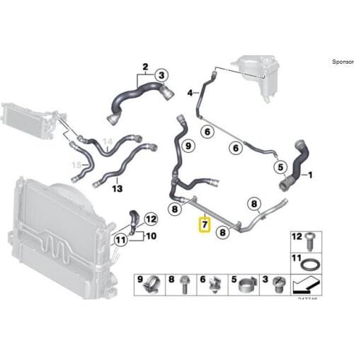 1 piece Cooling Hose for BMW X1 E84 16i 20i 28i N20 17127639027