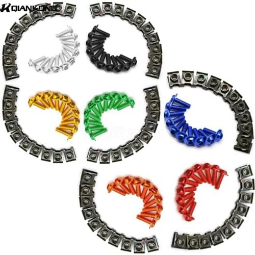 10 pieces 6mm motorcycle fairing body screws for kawasaki zzr400 zx12r zx7r ninja 300 ninja 250r ducati streetfighter 848