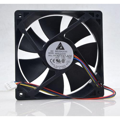 120mm Computer Fans PWM for Delta AFB1212VH-BL3V AFB1212VH 12025 12V 0.60A 4lines Dedicated 120mm Fan for 120*120*25mm