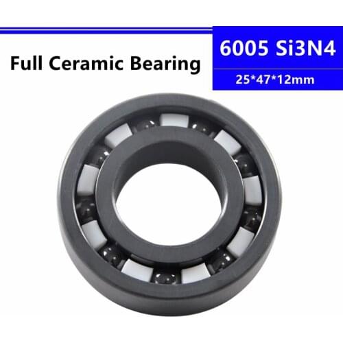 4pcs/10pcs Si3N4 6005 25*47*12mm silicon nitride full Ceramic deep groove ball bearing 25x47x12mm high speed abrasion resistant