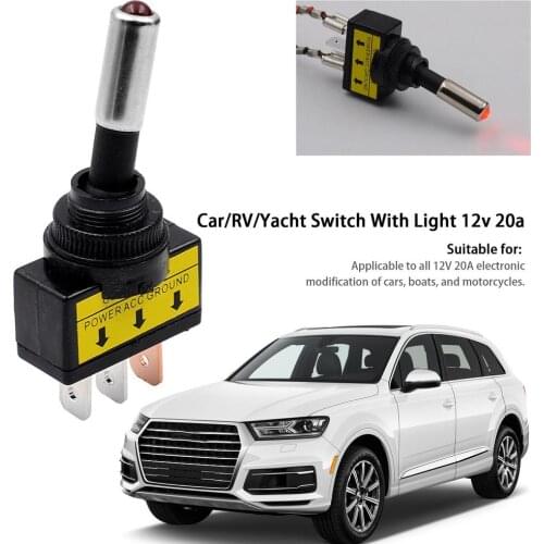 5PCs Modification Switch Toggle Switch With Light12V 20A for Car/RV/ Yacht