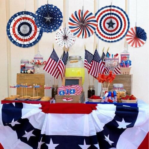 6pcs USA Party Backdrops Decorations for Independence Day Party Background Wall Decoration