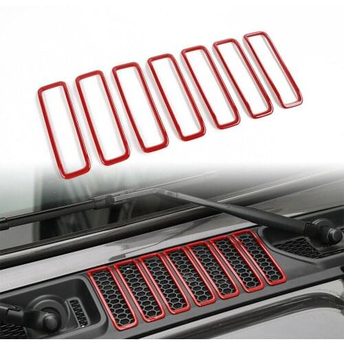 7PCS Front Air Inlet Vent Cover Trim Ring for Jeep Wrangler JL JLU 2018 2019 Red