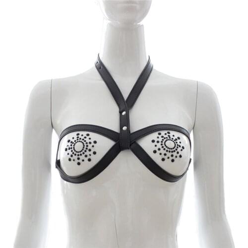 BDSM Breast Bondage Bra PU Leather Sexy Sex for Women S&M Body Harness Suit Adult Sex Toy Erotic Game Bondage Restraint Gear