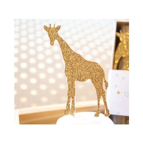 Glitter giraffe Safari Animals Cupcake Toppers birthday rustic Wedding Bridal Shower Engagement Party food picks