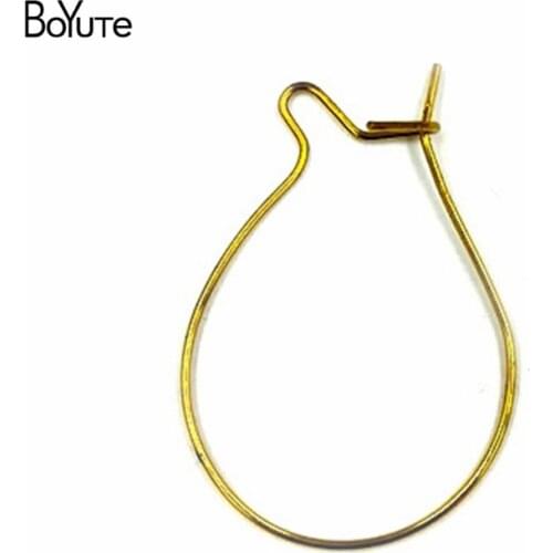 BoYuTe 50 Pieces Metal Copper Egg Shape Wire Accessories Diy Earring Hooks for Jewelry Making