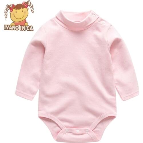 Pure Cotton Turtleneck Baby Clothes Long Sleeve Winter Cotton Fashion O-neck Boy Girl Bodysuits Base Baby Jumpsuit YD1911