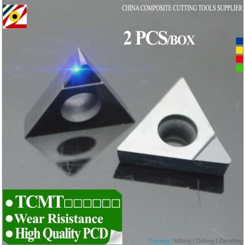 EDGEV 2 PCS PCD Insert TCMT090202 TCMT090204 TCMT110202 TCMT110204 TCMT TCGT Diamond Inserts Lathe Cutter CNC Tipped Tools