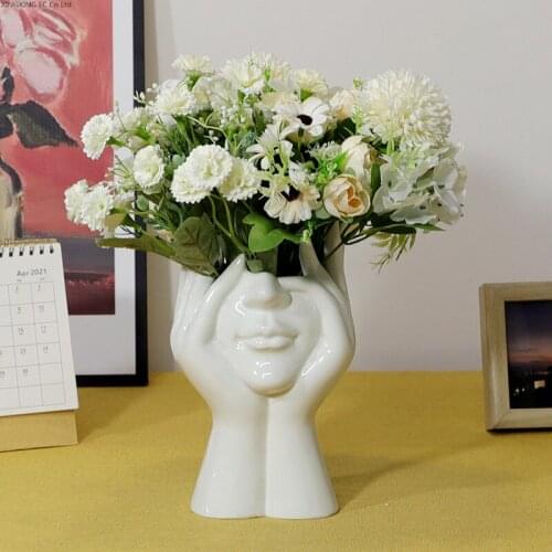 Ceramic Vase Home Decoration Ornaments Creative Body Art Modeling Flower Arrangement Container Living Room Porch Furnishings
