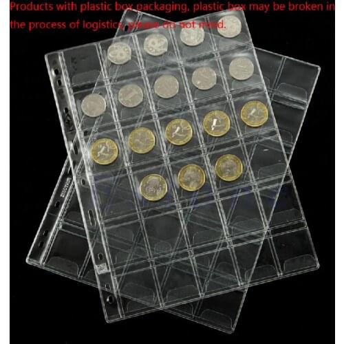 42 Pockets Classic Plastic Coin Holders Sheets For Storage Collection Album Case H55A