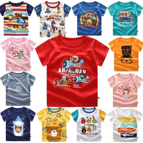 2019 Summer Kids Shirt Boys Girls T Shirt baby Clothing Cartoon Animal Tops Tees Summer For Boys Outwear Clothes Tops