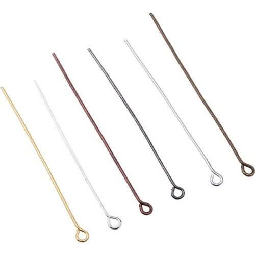 20 30 40 50mm 200pcs Metal Eye Head Pins Classic Plated Gold Color Eye Pins For Jewelry Findings Accessories Making DIY Supplies